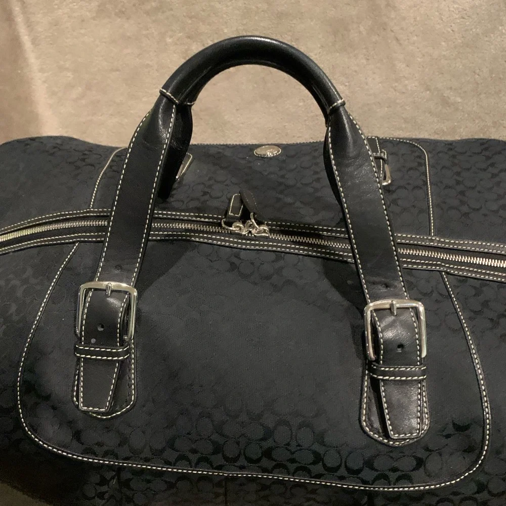 Coach Voyage Signature Cabin Duffle Bag Luggage Suitcase Travel Tote - Picture 3 of 4